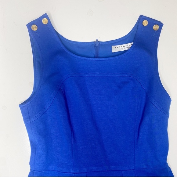 Trina Turk Sleeveless Cocktail Dress Blue 4 - Picture 2 of 7